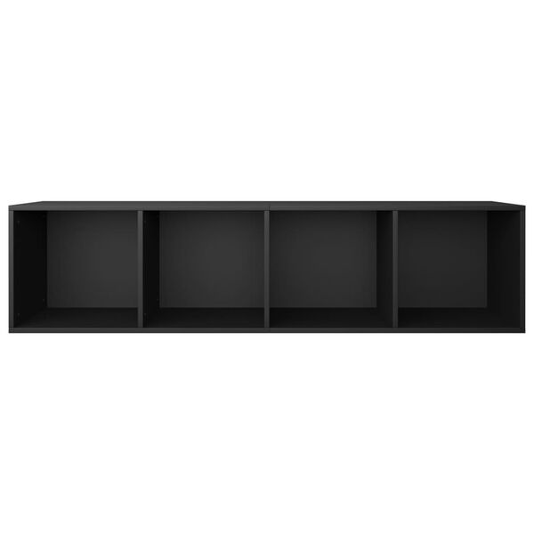 vidaXL Βιβλιοθήκη/Έπιπλο Τηλεόρασης Μαύρο 36x30x143 εκ. Επεξ. Ξύλο