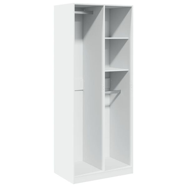 vidaXL Ντουλάπα Λευκή 80 x 50 x 200 εκ. από Επεξεργασμένο Ξύλο