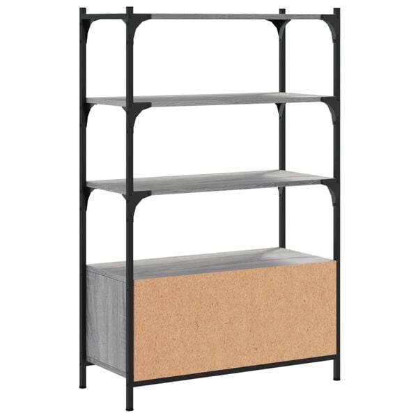 vidaXL Βιβλιοθήκη 3 Επιπέδων Γκρι Sonoma 70x30x109,5 εκ. Επεξεργ. Ξύλο