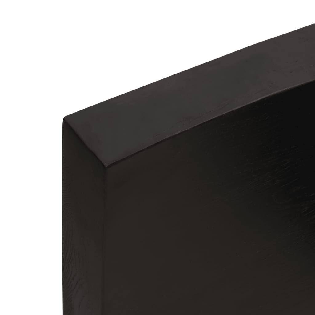 vidaXL Ράφι Τοίχου Σκούρο Καφέ 140x30x(2-6) εκ. Επεξ. Μασίφ Ξύλο Δρυός