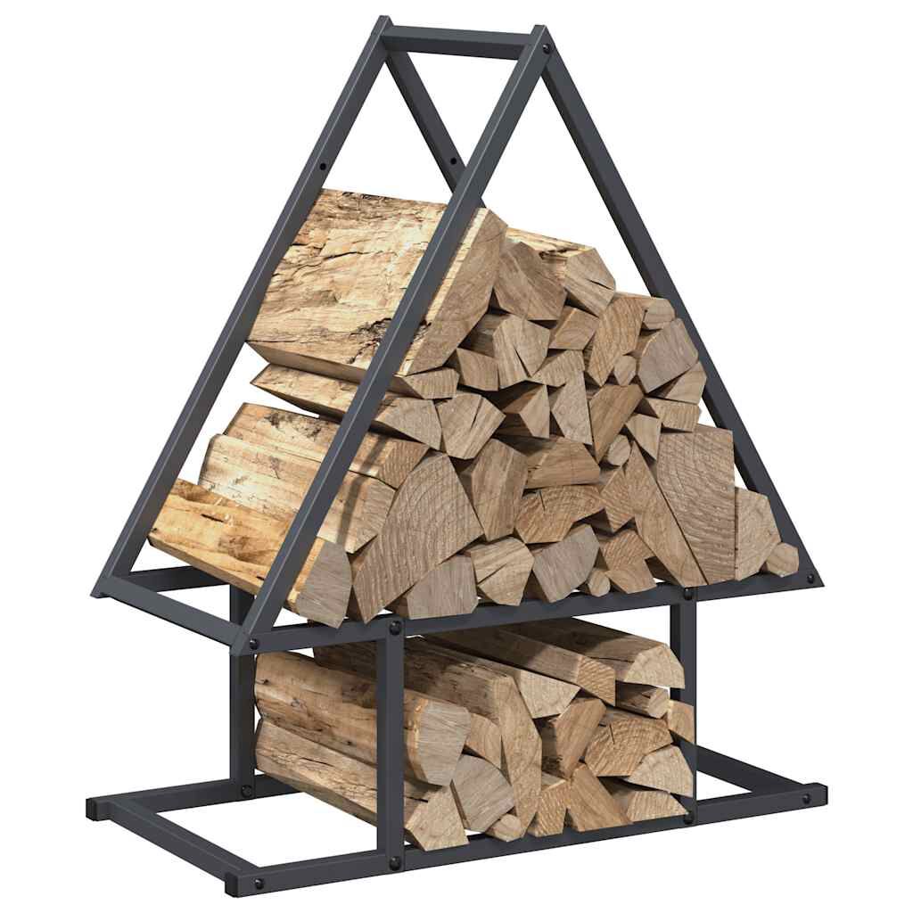 vidaXL Ράφι για καυσόξυλα Ανθρακί 50x25x60 εκ. Ατσάλι ψυχρής έλασης