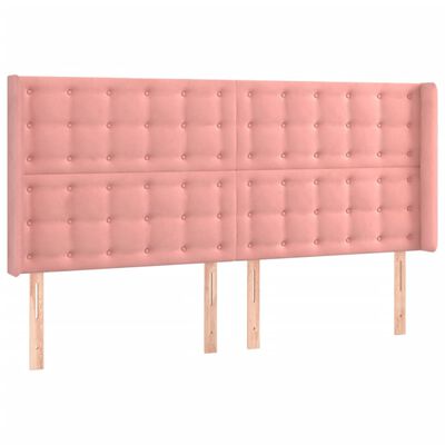 vidaXL Κεφαλάρι με Πτερύγια Ροζ 203x16x118/128 εκ. Βελούδινο