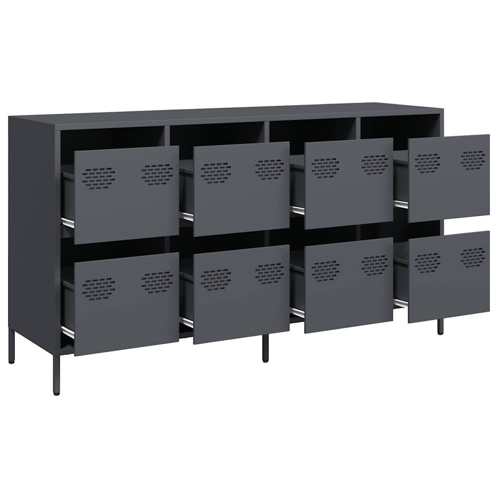 vidaXL Ντουλάπι Ανθρακί 135x39x73,5 εκ. από Χάλυβα Ψυχρής Έλασης