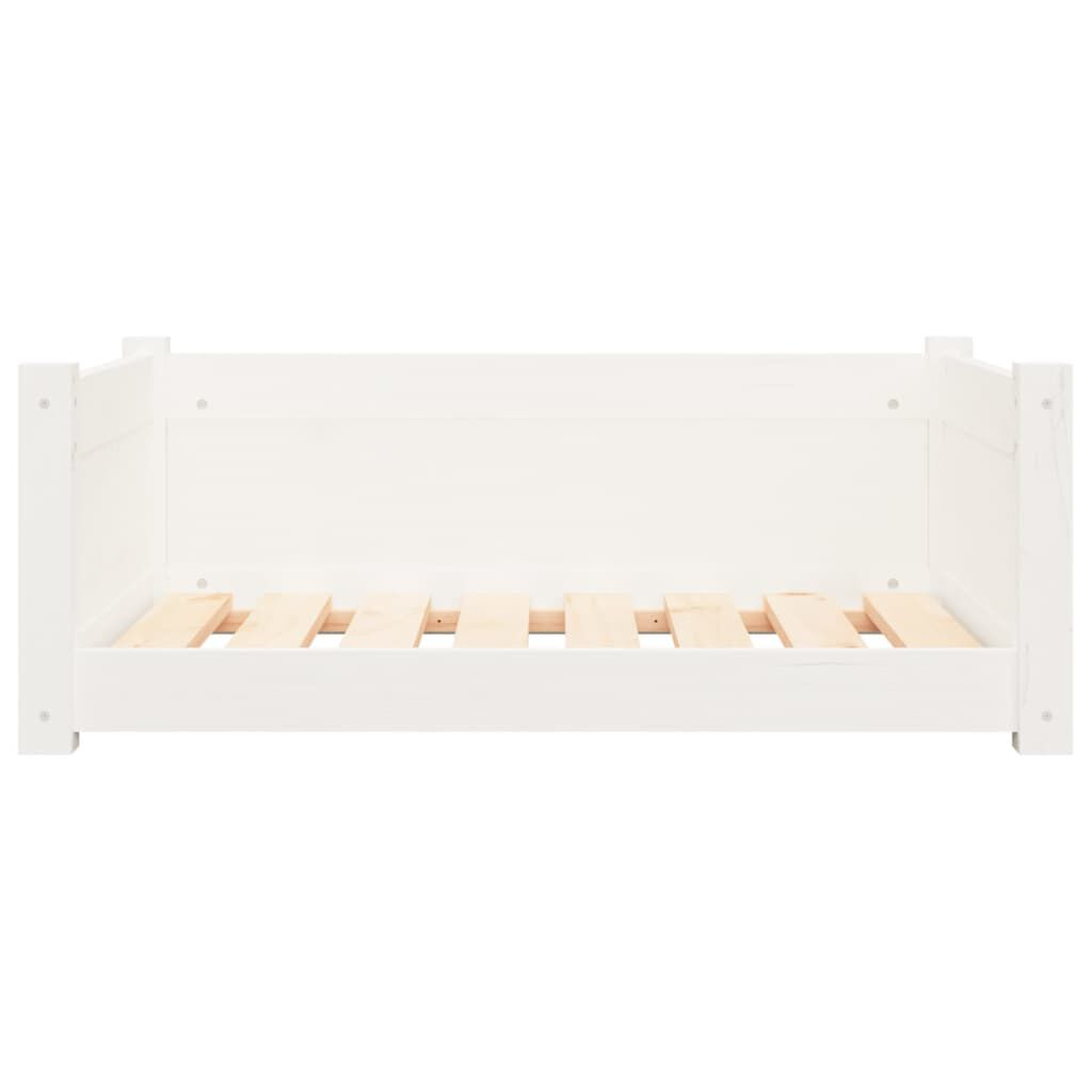 vidaXL Κρεβάτι Σκύλου άσπρο 75,5x55,5x28 εκ. από Μασίφ Ξύλο Πεύκου