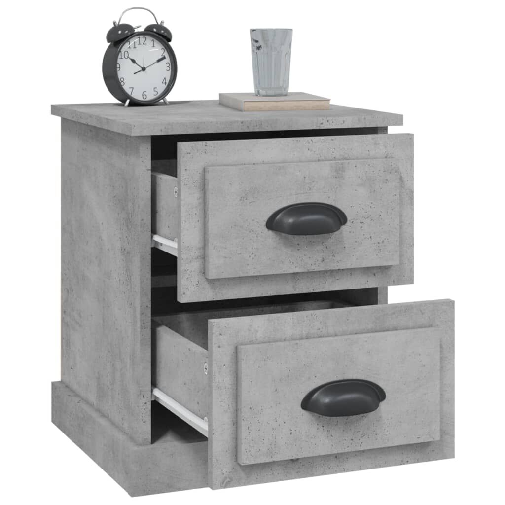 vidaXL Κομοδίνο Γκρι Σκυρ. 39x39x47,5 εκ. από Επεξεργασμένο Ξύλο