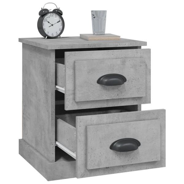 vidaXL Κομοδίνο Γκρι Σκυρ. 39x39x47,5 εκ. από Επεξεργασμένο Ξύλο