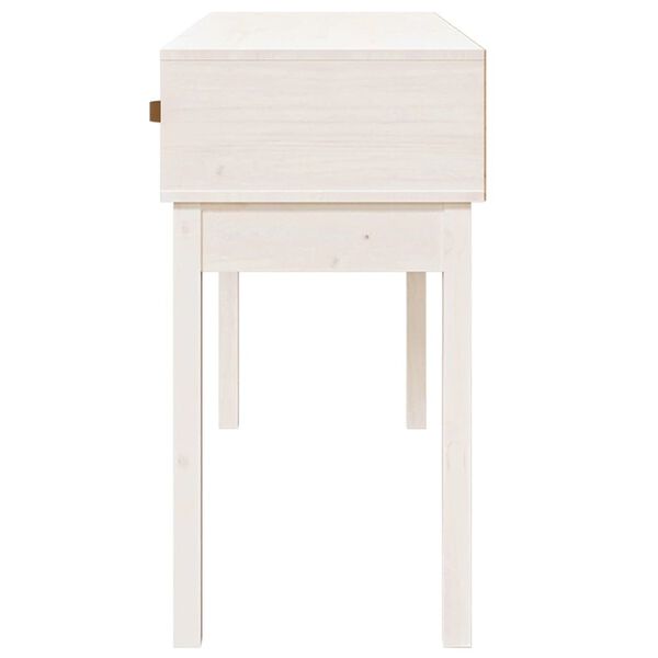 vidaXL Τραπέζι κονσόλα άσπρο 114x40x75 εκ. από Μασίφ Ξύλο Πεύκου