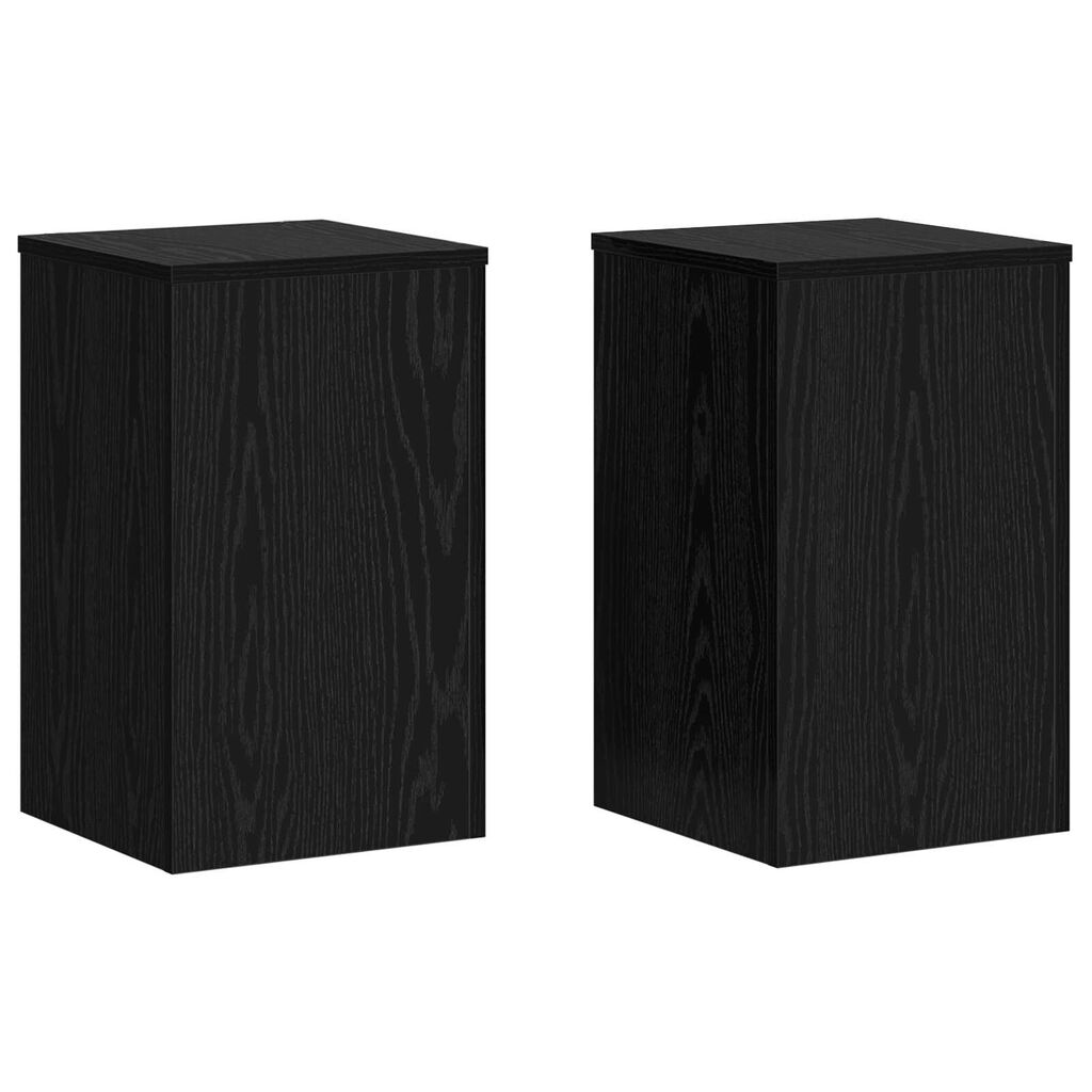 vidaXL Βάσεις φυτών 2 τεμ Μαύρο Δρυ 30x30x50 εκ. Ξύλινες
