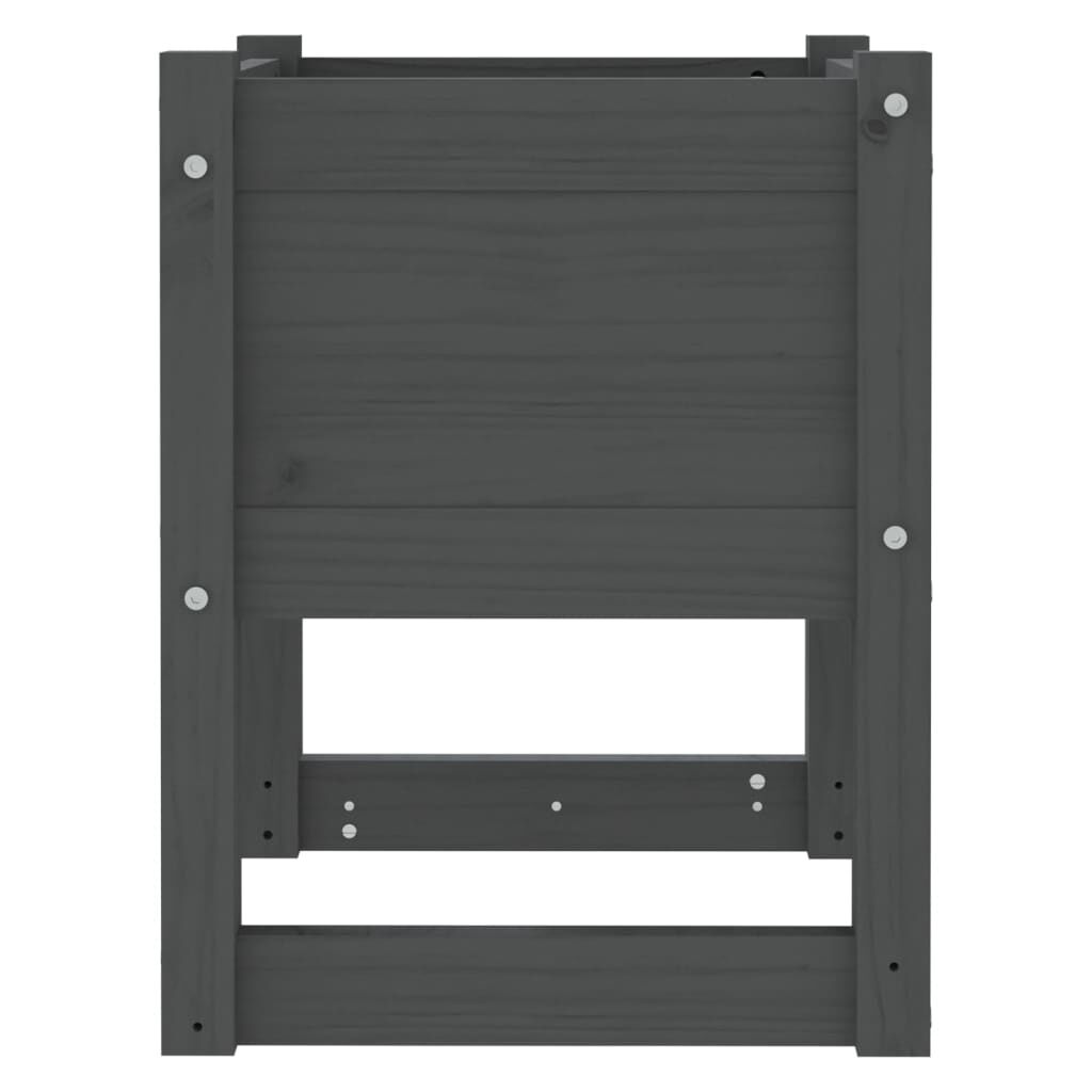 vidaXL Ζαρντινιέρα Γκρι 40 x 40 x 52,5 εκ. από Μασίφ Ξύλο Πεύκου