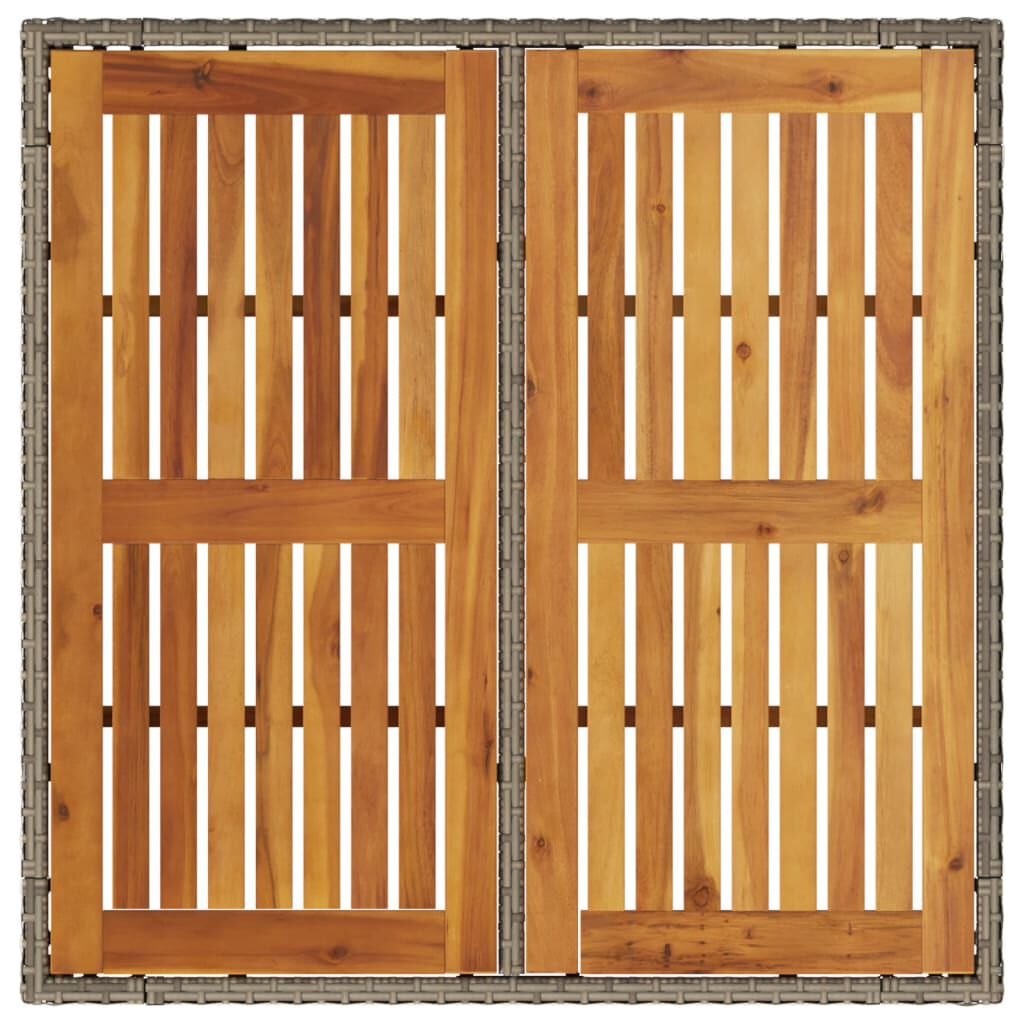 vidaXL Τραπέζι Κήπου Επιφάνεια Ακακίας Γκρι 90x90x75 εκ. Συνθ. Ρατάν