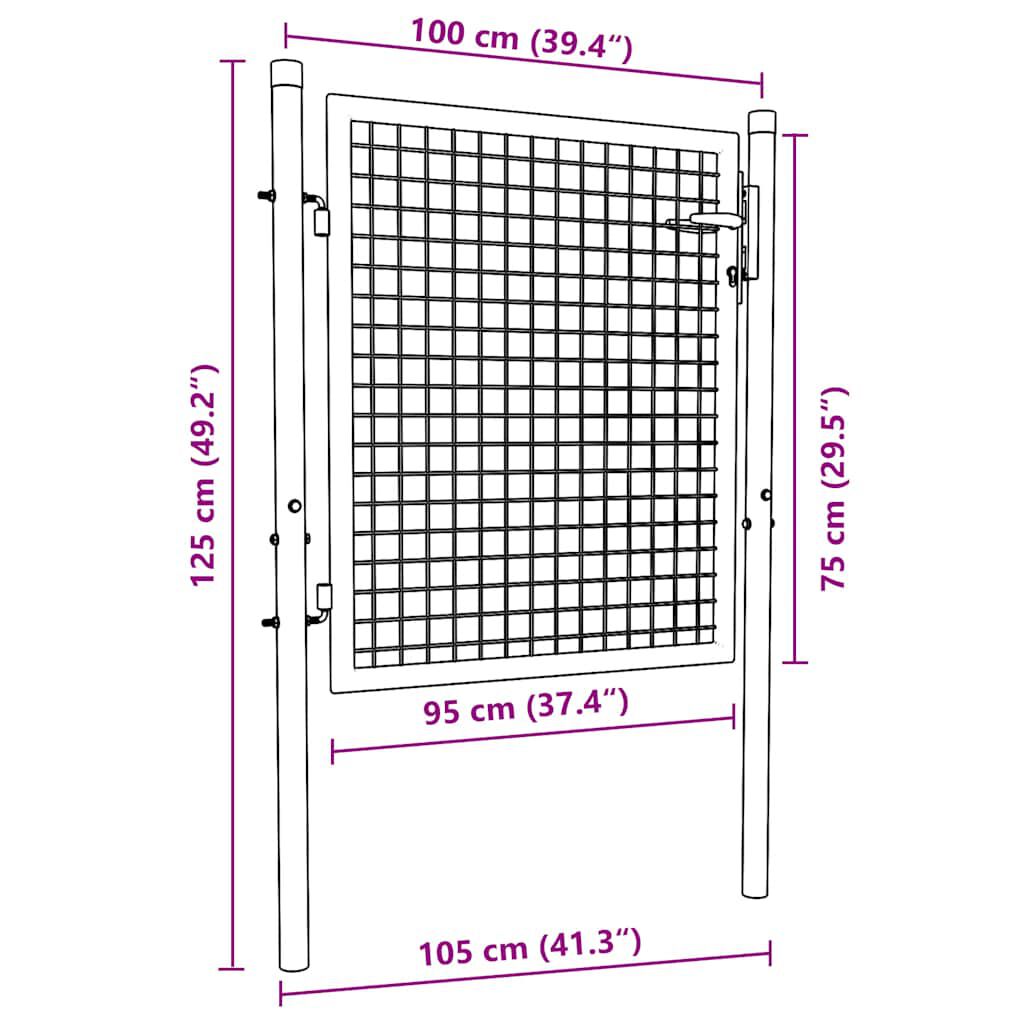 vidaXL Πόρτα Περίφραξης Πράσινη 100 x 75 εκ. Ατσάλινη