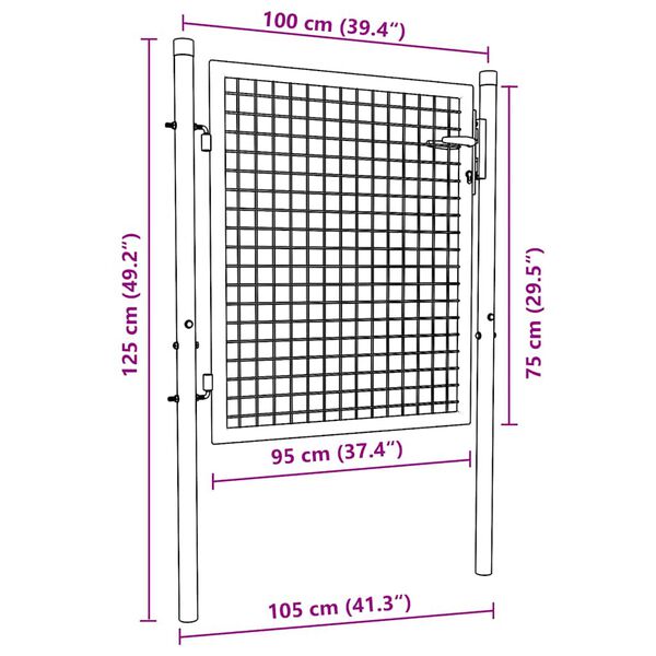 vidaXL Πόρτα Περίφραξης Πράσινη 100 x 75 εκ. Ατσάλινη