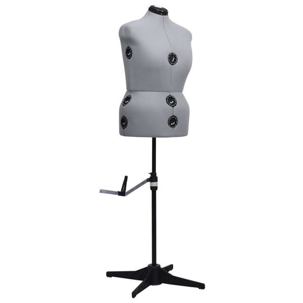 vidaXL Κούκλα Ραπτικής Ρυθμιζόμενη Γυναικεία Γκρι L Μέγεθος 44-50