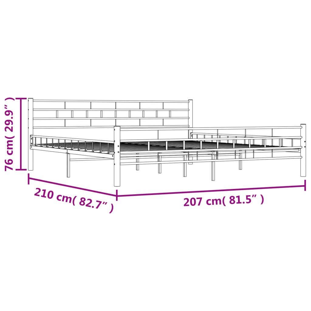 vidaXL Πλαίσιο Κρεβατιού Μαύρο 200 x 200 εκ. Ατσάλινο
