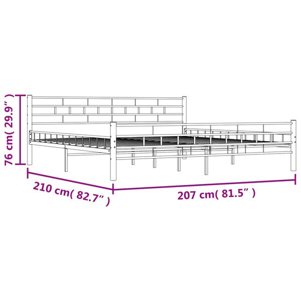 vidaXL Πλαίσιο Κρεβατιού Μαύρο 200 x 200 εκ. Ατσάλινο