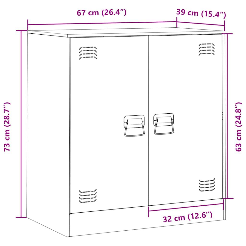 vidaXL Ντουλάπι Ροζ 67 x 39 x 73 εκ. από Ατσάλι