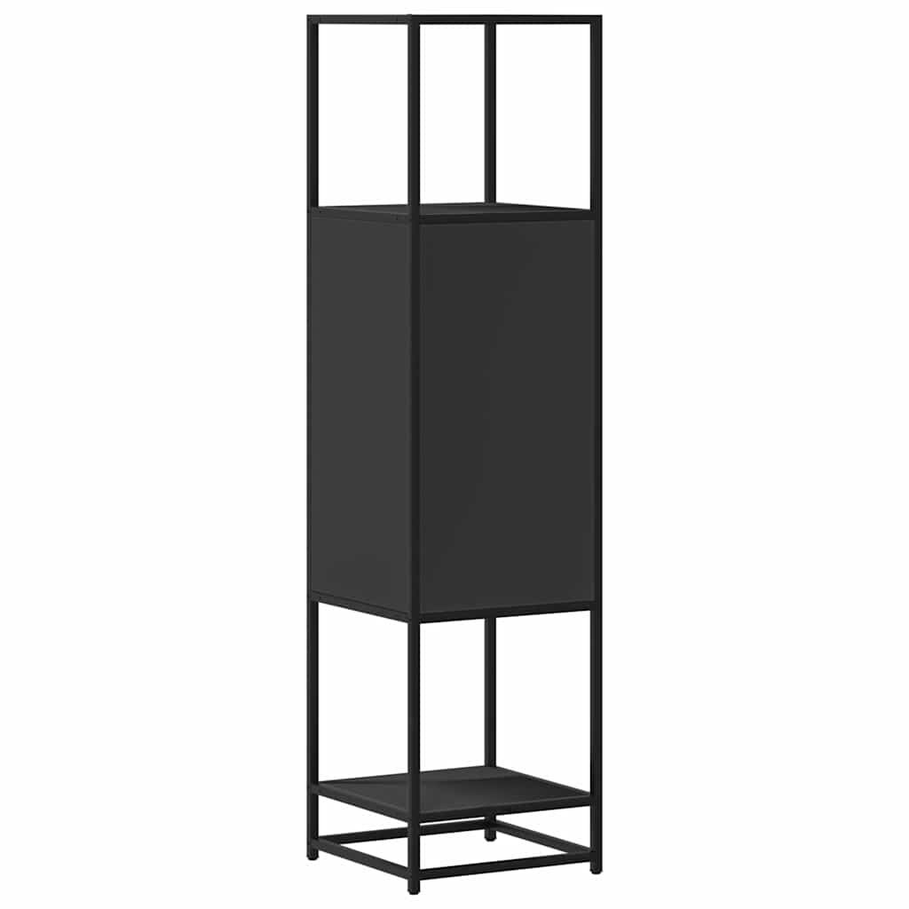 vidaXL Highboard Μαύρο 35,5x35x139 cm Κατασκευασμένο ξύλο και μέταλλο