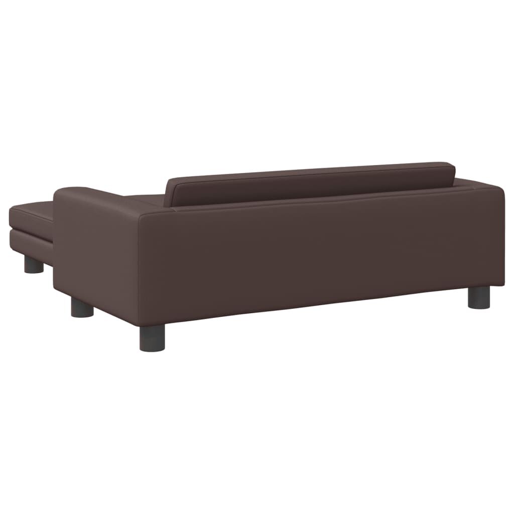 vidaXL Καναπές Παιδικός με Υποπόδιο Καφέ 100 x 50 x 30 εκ. Συνθ. Δέρμα