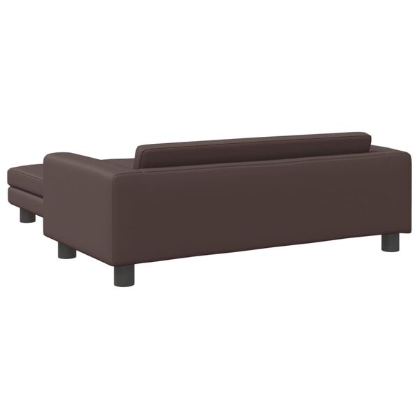 vidaXL Καναπές Παιδικός με Υποπόδιο Καφέ 100 x 50 x 30 εκ. Συνθ. Δέρμα