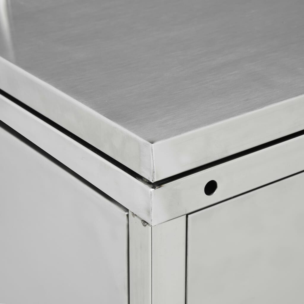 vidaXL Πλαίσιο Διπλό για Κάδους Απορριμμάτων 240 L Ανοξείδωτο Ατσάλι