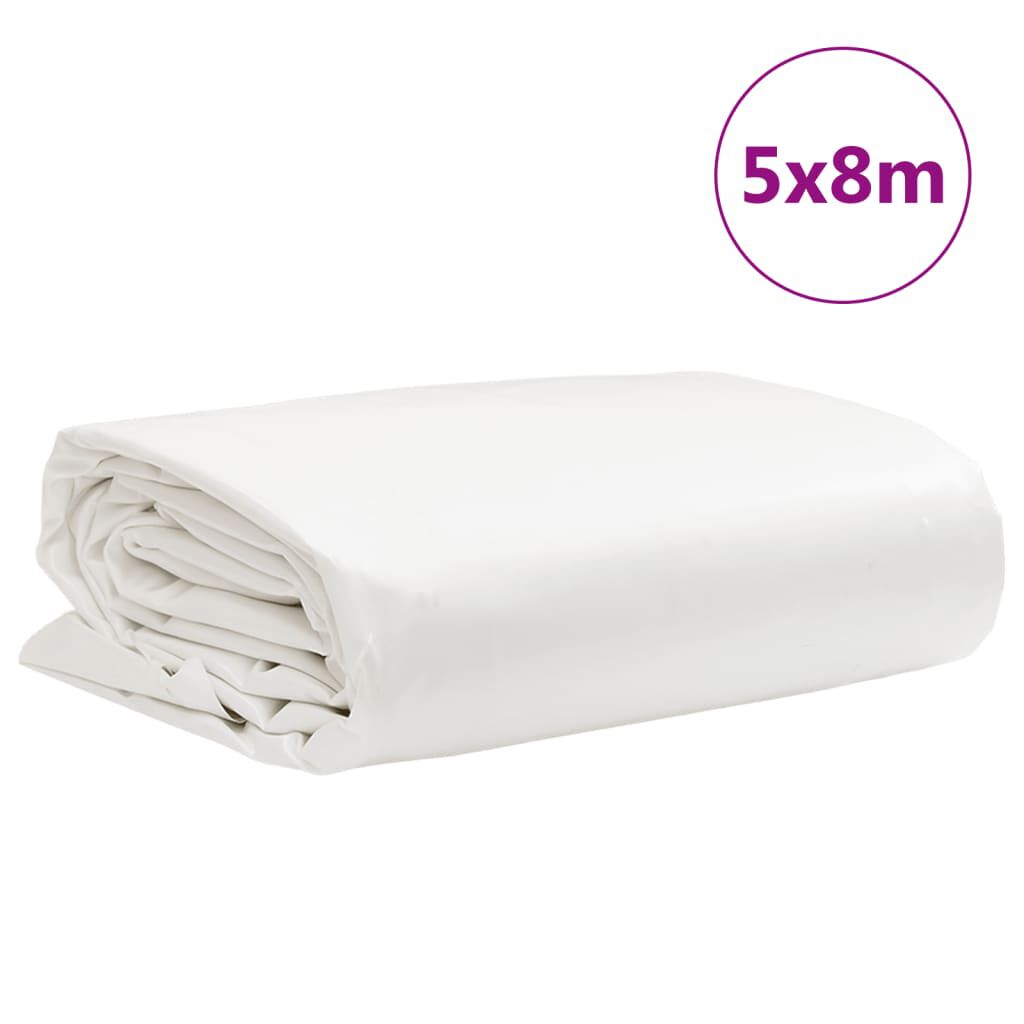vidaXL Μουσαμάς Λευκός 5 x 8 μ. 650 γρ./μ²
