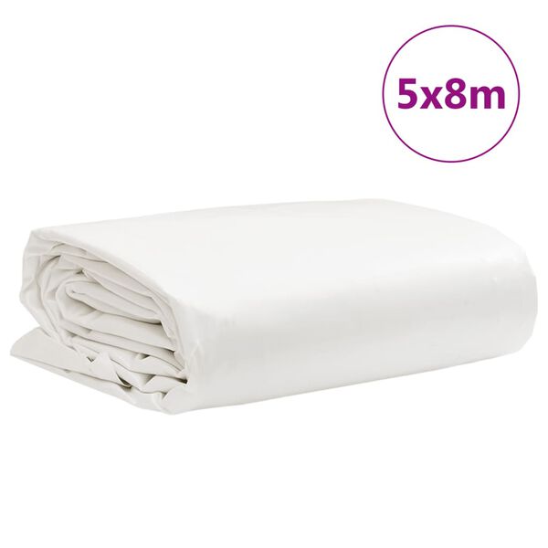 vidaXL Μουσαμάς Λευκός 5 x 8 μ. 650 γρ./μ²