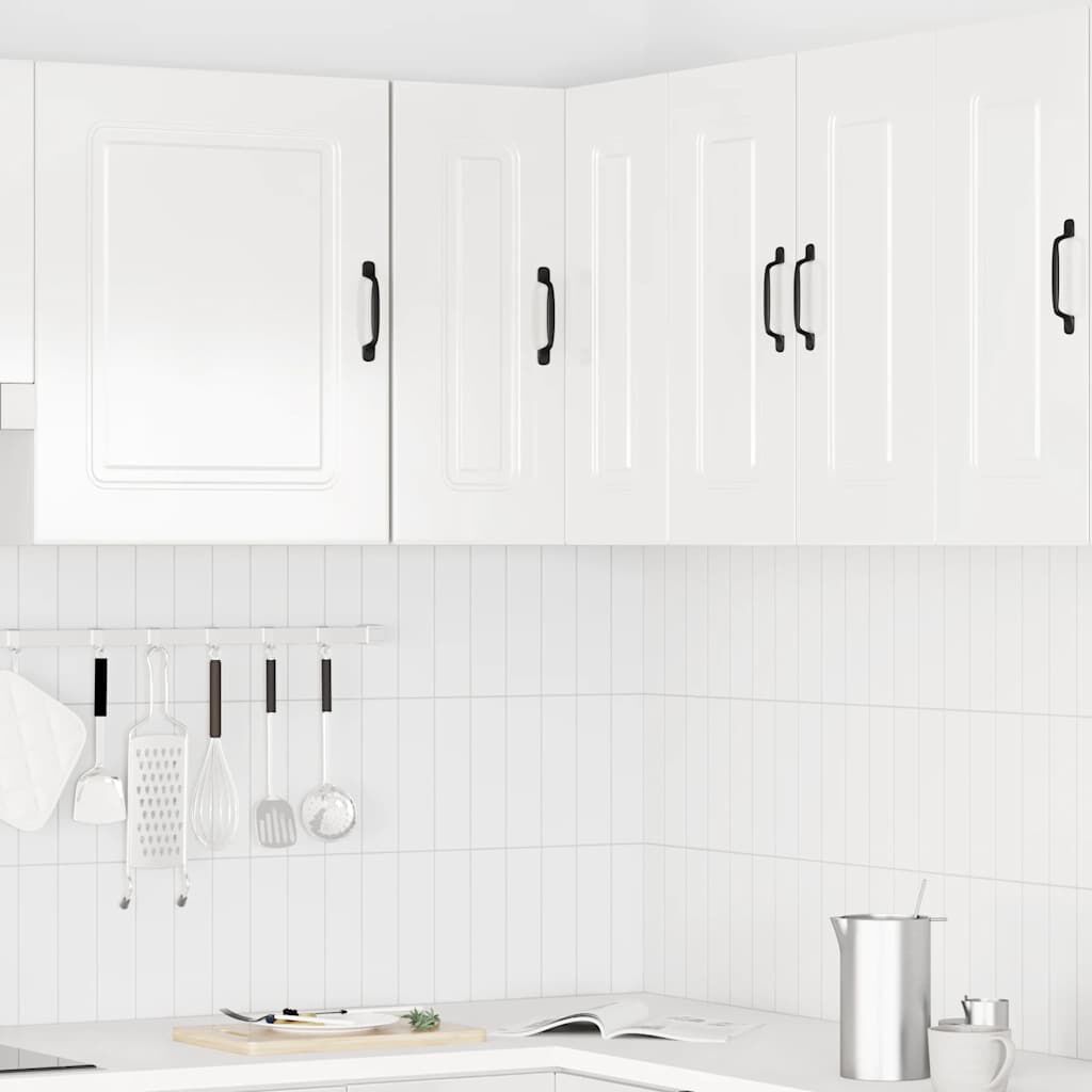 vidaXL Γωνιακό ντουλάπι τοίχου κουζίνας "Kalmar" High Gloss White