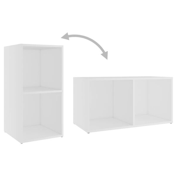vidaXL Έπιπλα Τηλεόρασης 2 τεμ. Λευκά 72 x 35 x 36,5 εκ. Επεξ. Ξύλο