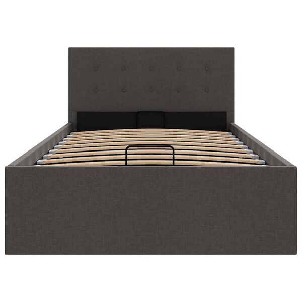 vidaXL Πλαίσιο Κρεβατιού με Αποθ. Χώρο Σκ. Γκρι 90x200 εκ. Υφασμάτινο