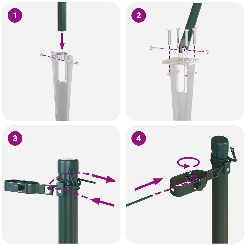 vidaXL Πόλοι φence με ακίδα 26 τεμ Ø32 mm 80 cm Γαλβανισμένο ατσάλι