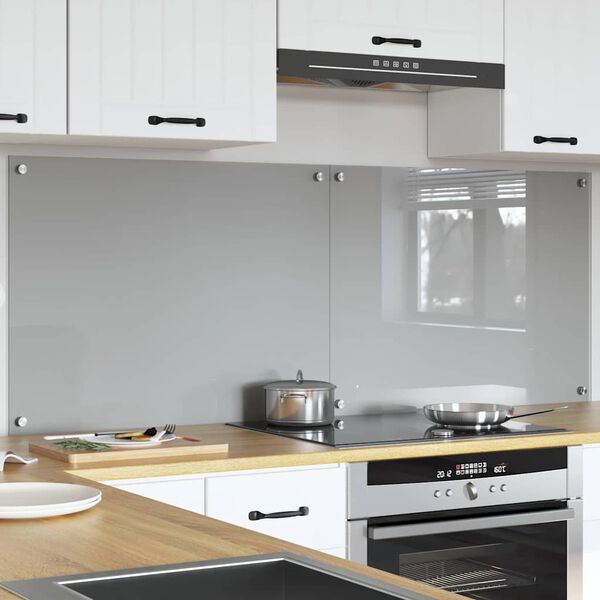 vidaXL Πίσω Πάνελ Κουζίνας 2 pcs Ανοιχτό γκρι 80 x 60 cm
