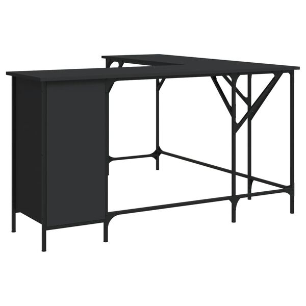 vidaXL Γραφείο Μαύρο 141 x 141 x 75 εκ. από Επεξεργασμένο Ξύλο