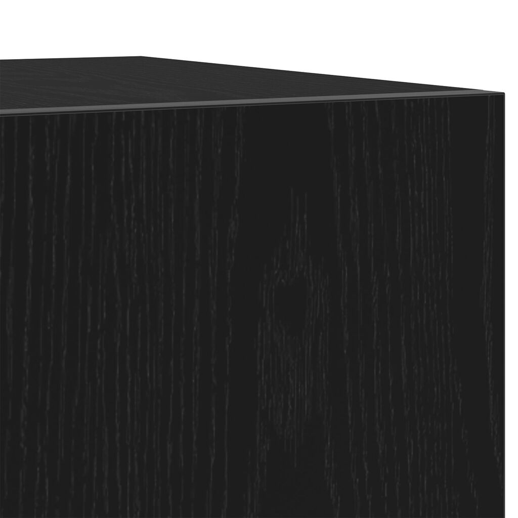 vidaXL Κάδος τηλεόρασης με LED φώτα, Μαύρο Δρυς, 160x35x40 εκ., από επεξεργασμένο ξύλο
