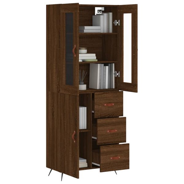 vidaXL Ντουλάπι Καφέ Δρυς 69,5 x 34 x 180 εκ. από Επεξεργασμένο Ξύλο