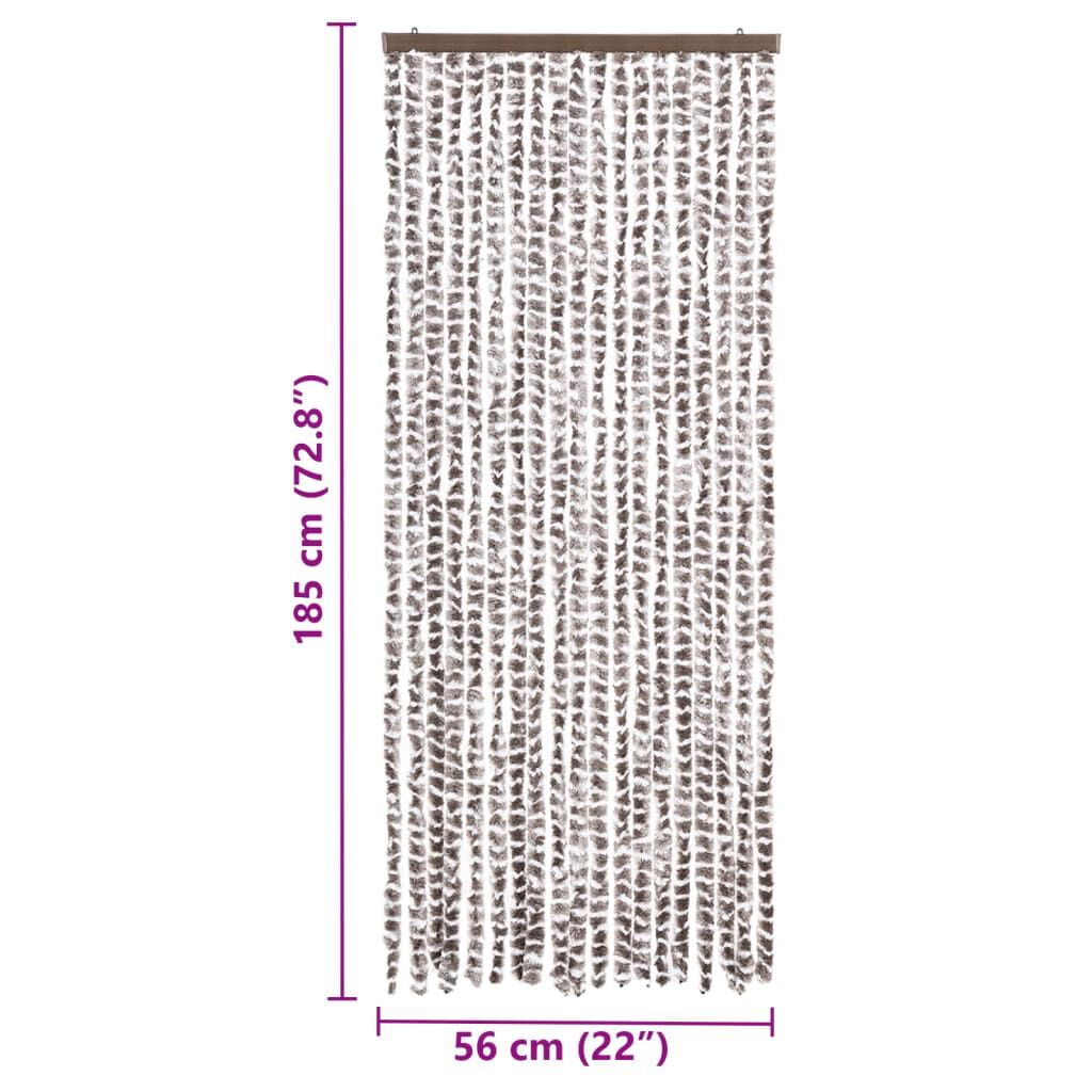 vidaXL Σήτα - Κουρτίνα Πόρτας Taupe / Λευκό 56 x 185 εκ. από Σενίλ