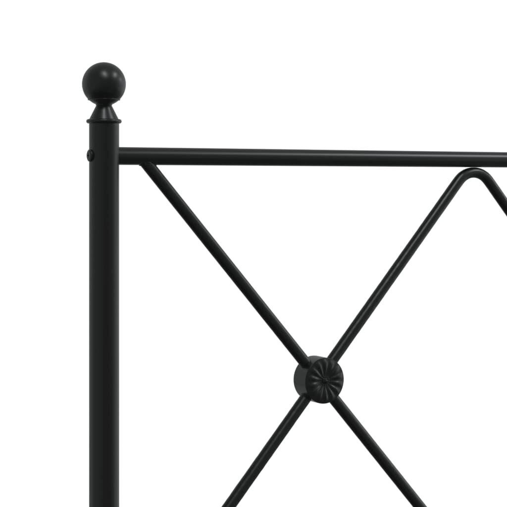 vidaXL Πλαίσιο Κρεβατιού με Κεφαλάρι Μαύρο 150 x 200 εκ. Μεταλλικό