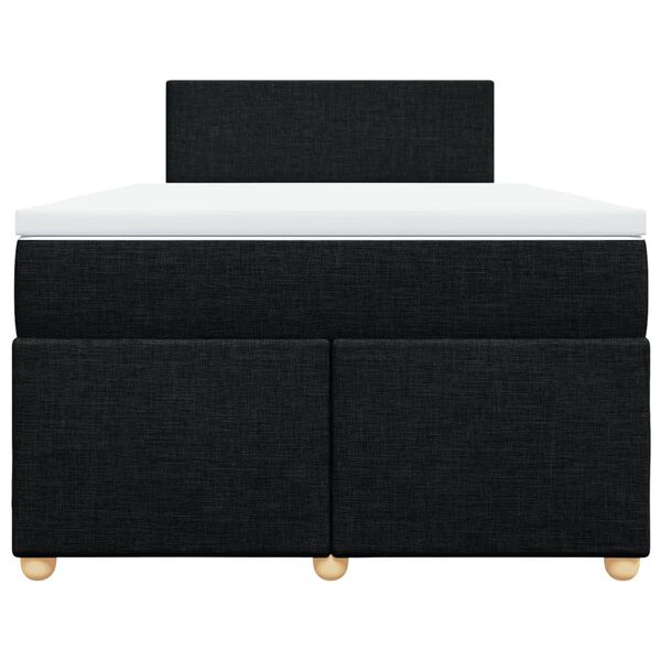vidaXL Κρεβάτι Boxspring με Στρώμα Μαύρο 120x200 εκ. Υφασμάτινο