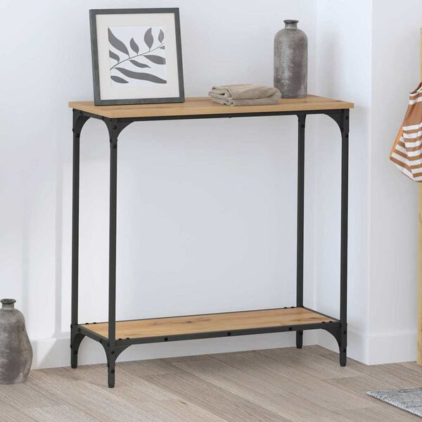 vidaXL Τραπέζι κονσόλας με ράφι artisan δρυς 75 x 30.5 x 75 εκ