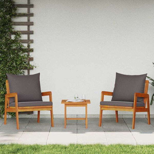 vidaXL Σετ μπιστρό 3 pcs Καφέ 45 x 45 x 38 εκ. Μασίφ ξύλο ακακίας