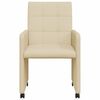 vidaXL Καρέκλες φαγητού με τροχούς 2 pcs Κρεμ 58 x 65 x 94 εκ ύφασμα