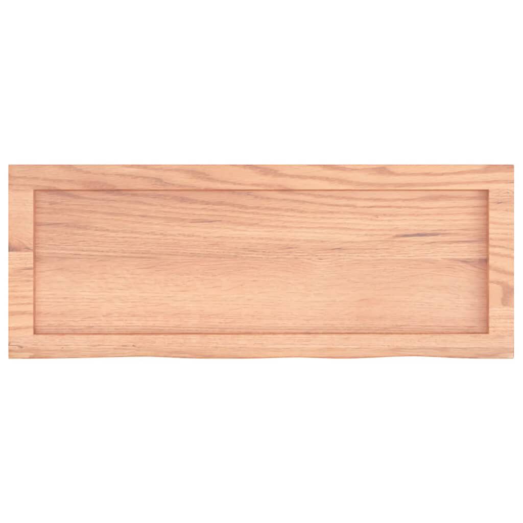vidaXL Ράφι Τοίχου Ανοιχτό Καφέ 80x30x(2-6)εκ. Επεξ. Μασίφ Ξύλο Δρυός