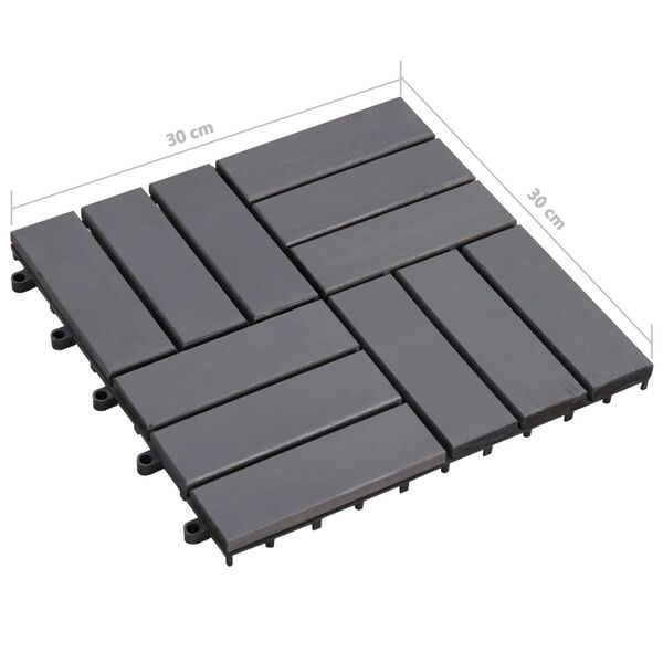 vidaXL Πλακάκια Deck 20 τεμ. Γκρι Πατίνα 30x30 εκ. Μασίφ Ξύλο Ακακίας