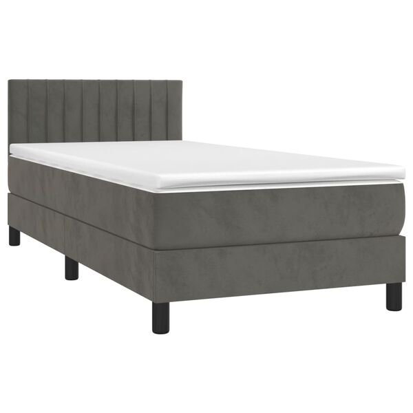 vidaXL &Kappa;&rho;&epsilon;&beta;ά&tau;&iota; Boxspring &mu;&epsilon; &Sigma;&tau;&rho;ώ&mu;&alpha; & LED &Sigma;&kappa;. &Gamma;&kappa;&rho;&iota; 90x200 &epsilon;&kappa;. &Beta;&epsilon;&lambda;&omicron;ύ&delta;&iota;&nu;&omicron;