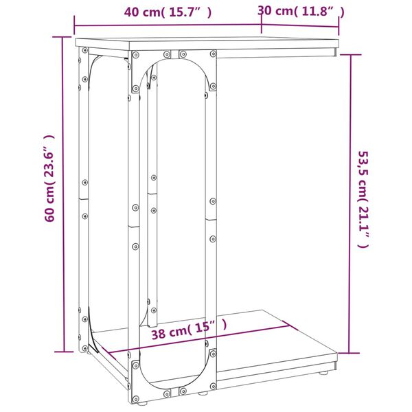 vidaXL Βοηθητικό Τραπέζι Γκρι Sonoma 40x30x60 εκ. Επεξεργασμένο Ξύλο