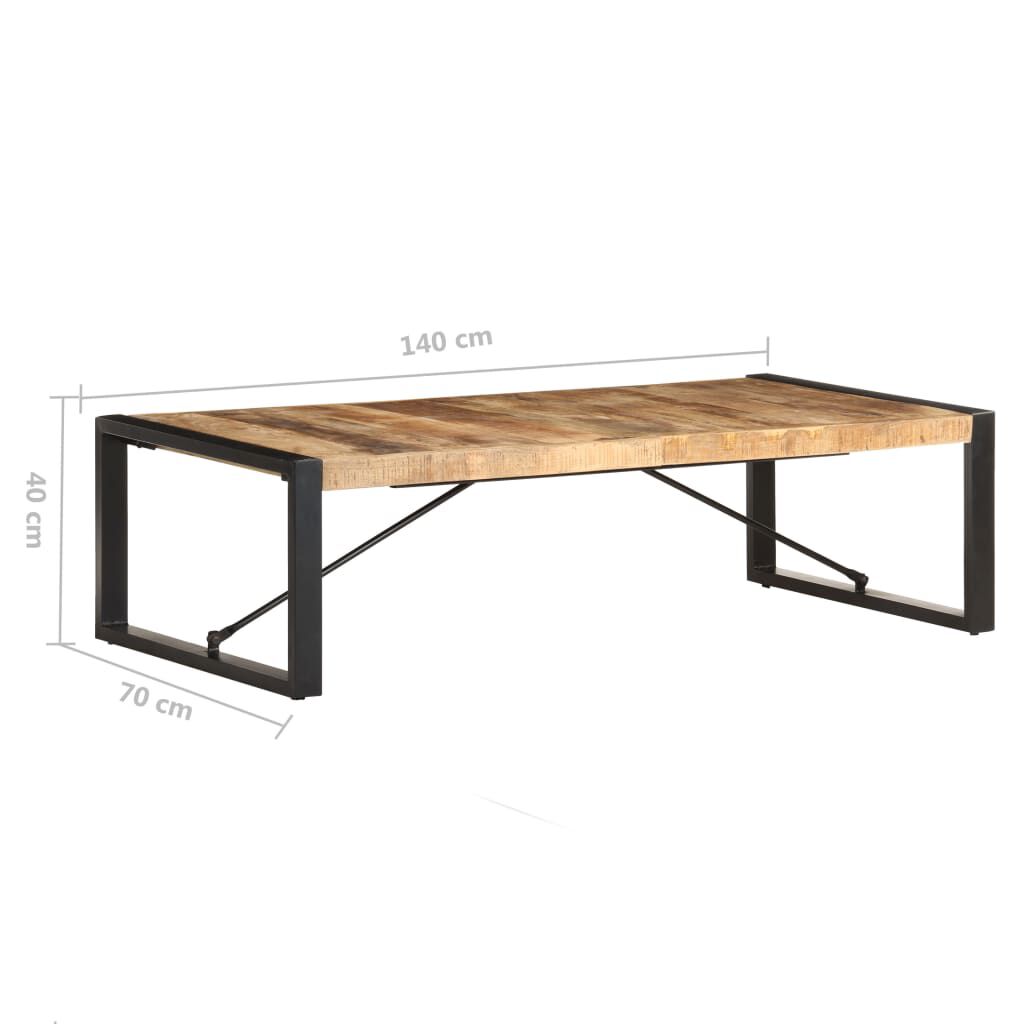 vidaXL Τραπεζάκι Σαλονιού 140 x 70 x 40 εκ. Ακατέργαστο Ξύλο Μάνγκο
