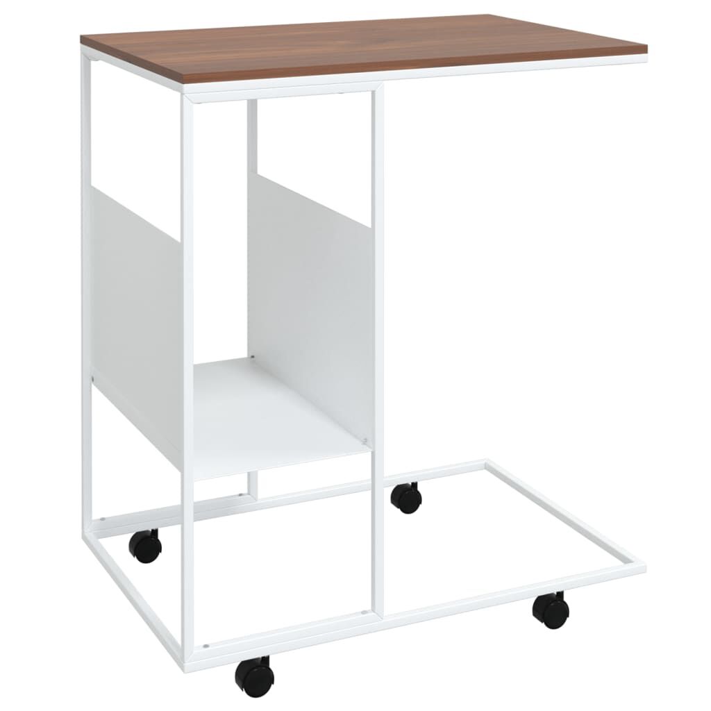 vidaXL Βοηθητικό Τραπέζι με Ρόδες Λευκό 55 x 36 x 63,5 εκ. Επεξ. Ξύλο