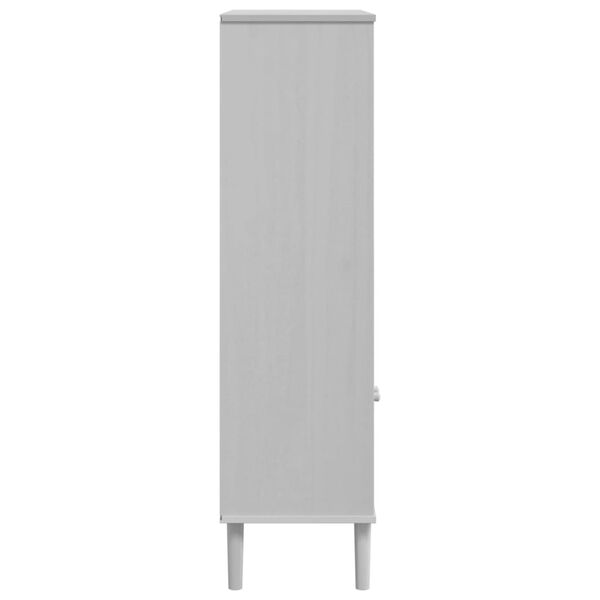 vidaXL Βιβλιοθήκη SENJA Λευκή/Όψη Ρατάν 90x35x130 εκ Μασίφ Ξύλο Πεύκου