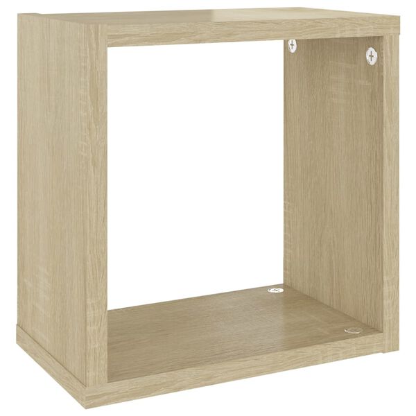 vidaXL Ράφια Κύβοι Τοίχου 2 τεμ. Sonoma Δρυς 26 x 15 x 26 εκ.