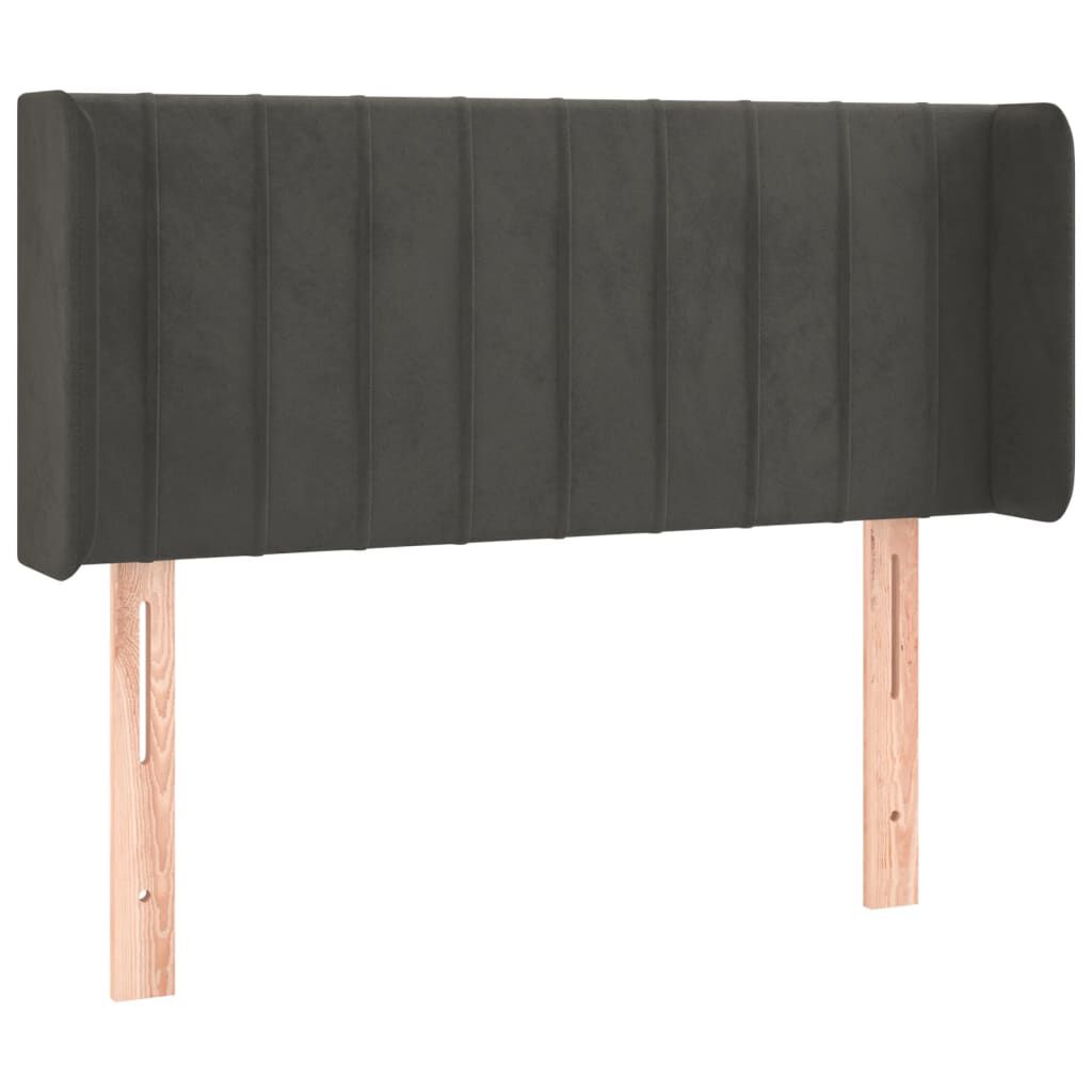 vidaXL Κεφαλάρι με Πτερύγια Σκούρο Γκρι 83x16x78/88 εκ. Βελούδινο