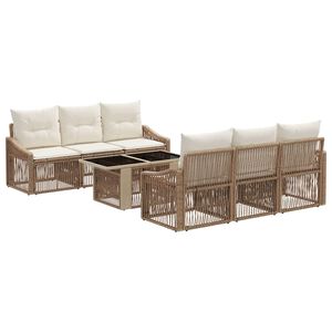 vidaXL &Sigma;&epsilon;&tau; &Kappa;&alpha;&nu;&alpha;&pi;έ &Kappa;ή&pi;&omicron;&upsilon; 7 &tau;&mu;&chi;. &Mu;&pi;&epsilon;&zeta; &kappa;&alpha;&iota; &Kappa;&rho;έ&mu; &sigma;&upsilon;&nu;&theta;&epsilon;&tau;&iota;&kappa;ό &rho;&alpha;&tau;ά&nu;